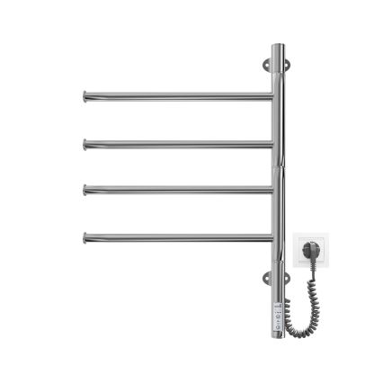 Ηλεκτρικός περιστρεφόμενος στεγνωτήρας πετσετών VEER 50W/230V 62,5x44,5 cm ανοξείδωτο/γυαλιστερό χρώμιο