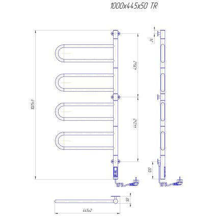 Ηλεκτρικός περιστρεφόμενος στεγνωτήρας πετσετών TRISTAR 105W/230V 102,5x44,5 cm IP44 ανοξείδωτο/μαύρο