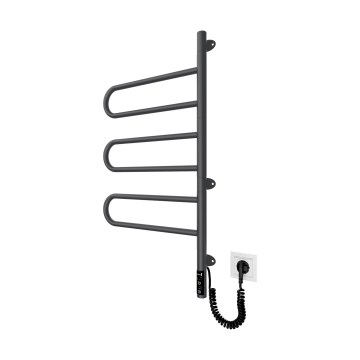 Ηλεκτρική περιστρεφόμενη πετσετοκρεμάστρα TRISTAR 80W/230V 80x44,5 cm IP44 ανοξείδωτο/μαύρο