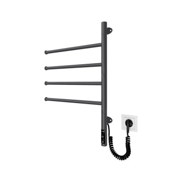 Ηλεκτρική περιστρεφόμενη πετσετοκρεμάστρα VEER 50W/230V 62,5x44,5 cm ανοξείδωτο/μαύρο