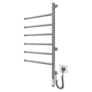 Ηλεκτρική περιστρεφόμενη πετσετοκρεμάστρα VEER 80W/230V 82,5x44,5 cm από ανοξείδωτο ατσάλι/γυαλισμένο χρώμιο