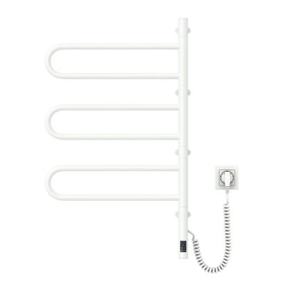 Ηλεκτρική περιστρεφόμενη πετσετοκρεμάστρα με θερμοστάτη FOUETTE 120W 80x49 cm λευκή