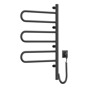 Ηλεκτρική περιστρεφόμενη πετσετοκρεμάστρα με θερμοστάτη FOUETTE 185W/230V 81,8 εκ. IP44 μαύρη