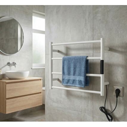 Ηλεκτρική πετσετοκρεμάστρα 56x37 63W ανοξείδωτη/λευκή