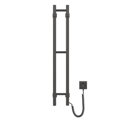 Ηλεκτρική πετσετοκρεμάστρα SILOUETTE 46W, 100x16 cm, μαύρη, για δεξιά τοποθέτηση