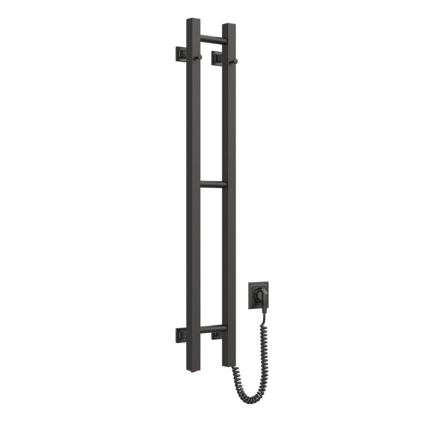 Ηλεκτρική πετσετοκρεμάστρα SILOUETTE 46W, 100x16 cm, μαύρη, για δεξιά τοποθέτηση