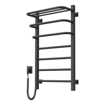 Ηλεκτρική πετσετοκρεμάστρα με θερμοστάτη FORTIS 155W 80x48 cm IP44 μαύρη δεξιά