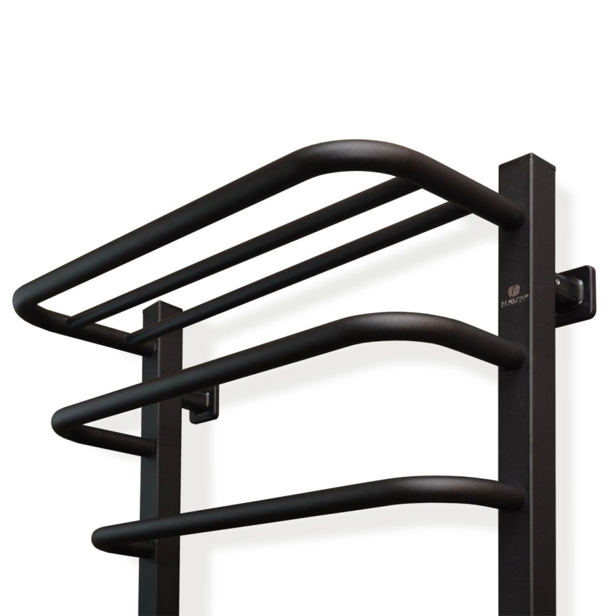 Ηλεκτρική πετσετοκρεμάστρα με θερμοστάτη FORTIS 155W 80x48 cm IP44 μαύρη δεξιά