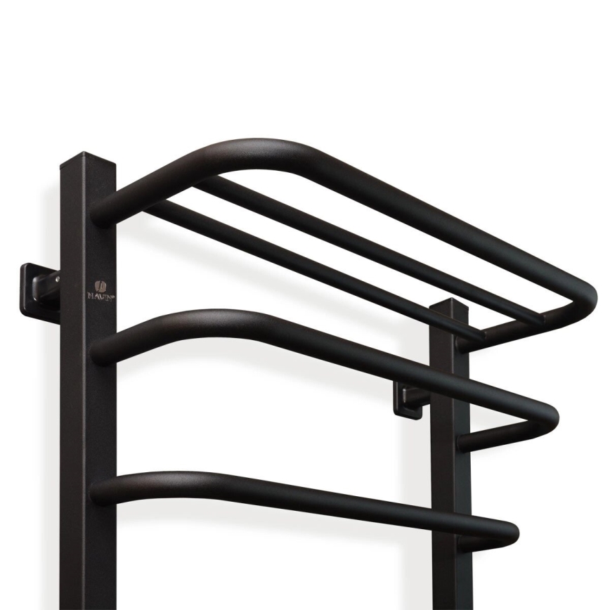 Ηλεκτρική πετσετοκρεμάστρα με θερμοστάτη FORTIS 155W 80x48 cm, μαύρη, δεξιά