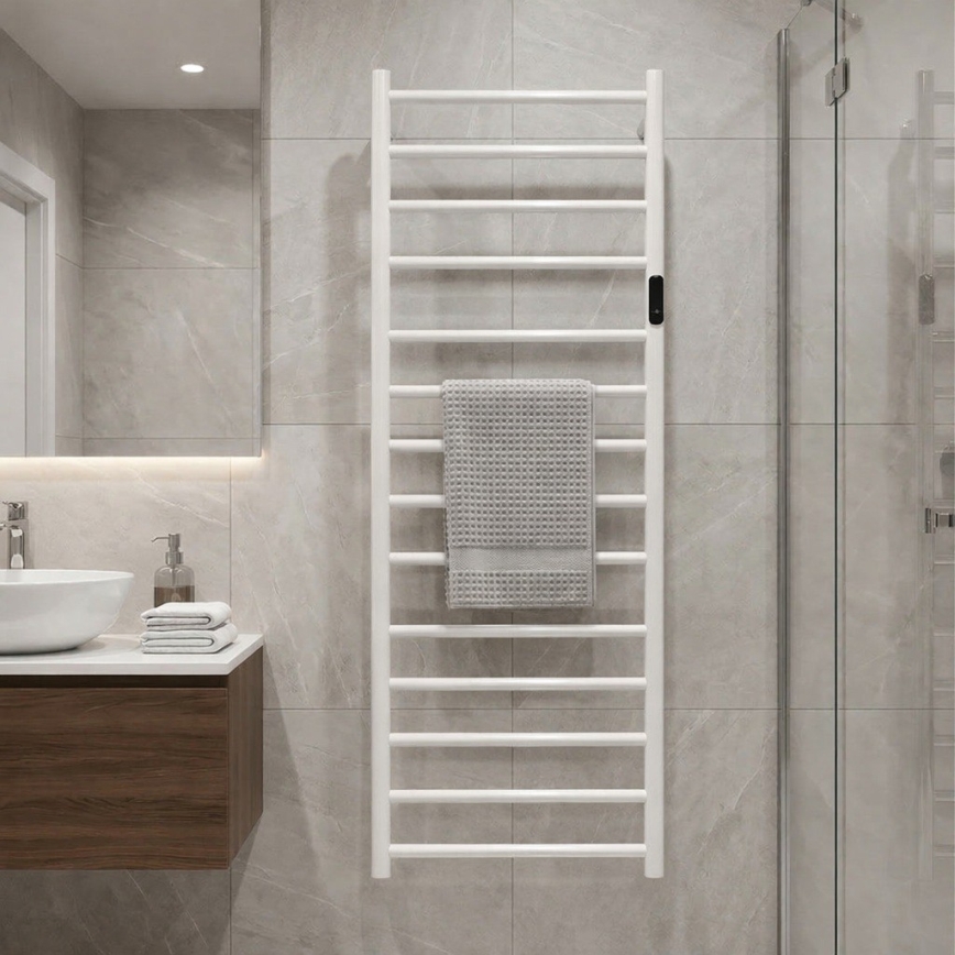 Ηλεκτρική θερμαινόμενη πετσετοκρεμάστρα 45x132 εκ. 180 W ανοξείδωτο/λευκό