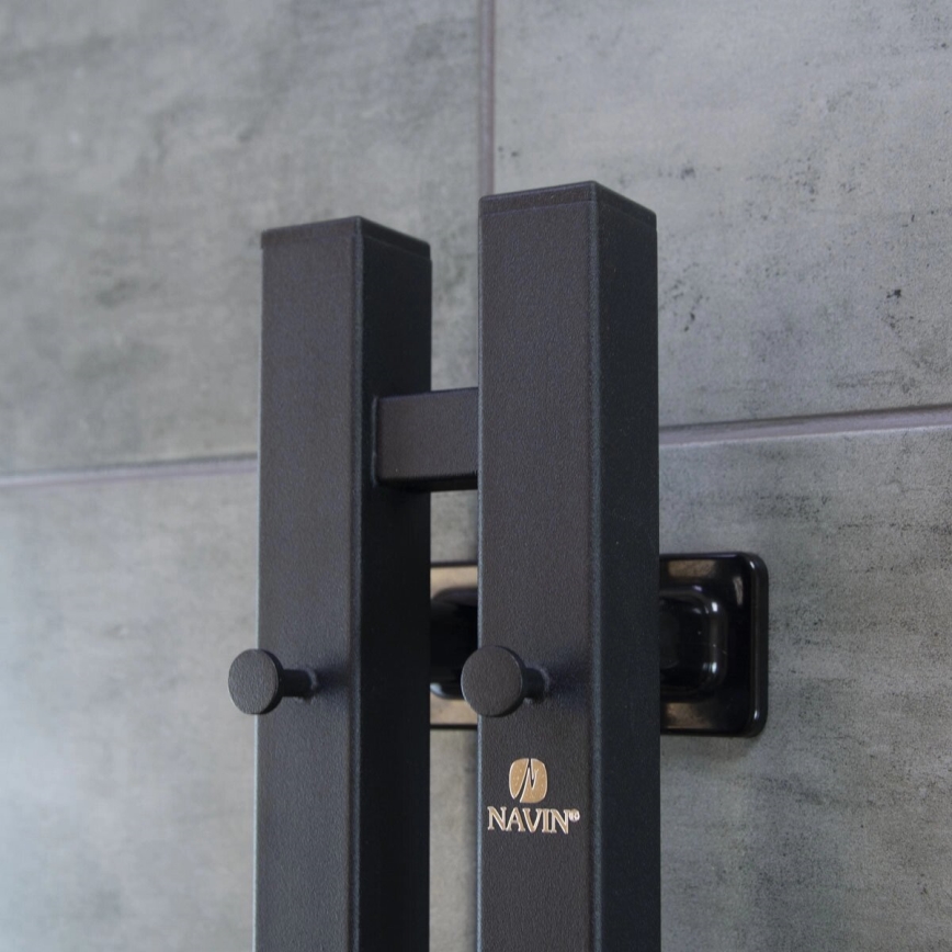 Ηλεκτρική θερμαινόμενη πετσετοκρεμάστρα με θερμοστάτη SILOUETTE 70W, 120x9 cm, μαύρη, δεξιά