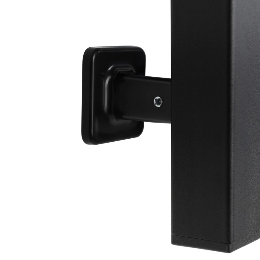 Ηλεκτρική θερμαινόμενη πετσετοκρεμάστρα με θερμοστάτη SILOUETTE 70W, 120x9 cm, μαύρη, δεξιά