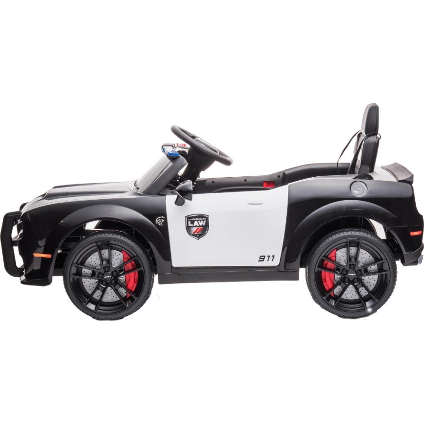 Ηλεκτρικό αυτοκινητάκι Dodge Challenger Αστυνομία 50W/4500 mAh μαύρο/άσπρο