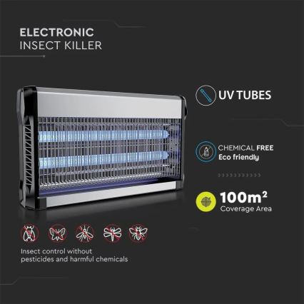Ηλεκτρικός παγίδα εντόμων 2x15W/230V για 100m2