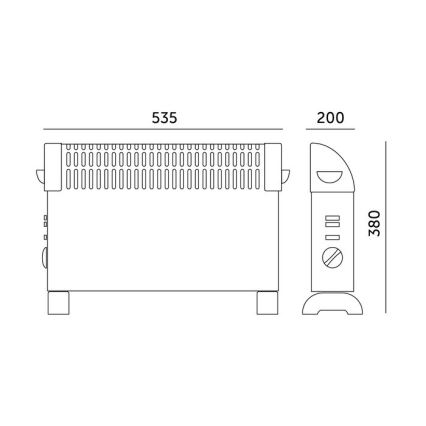 Ηλεκτρικός θερμαντήρας/κονβέκτορας SONDO 750/1250/2000W/230V μαύρος