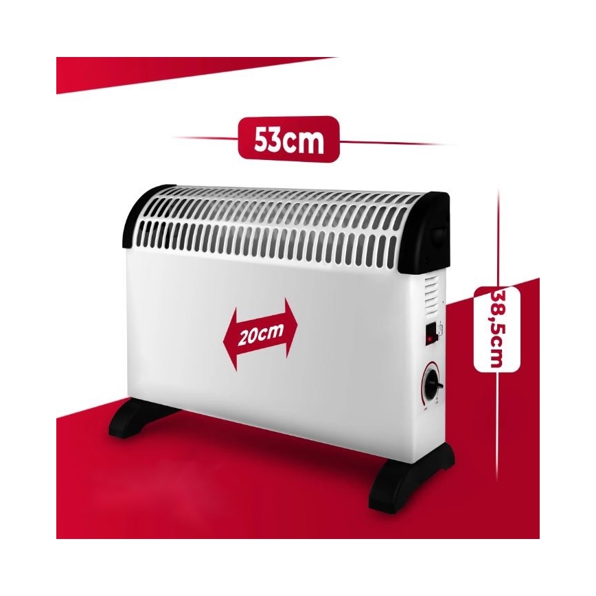 Ηλεκτρικός θερμοπομπός 750/1250/2000W θερμοστάτης