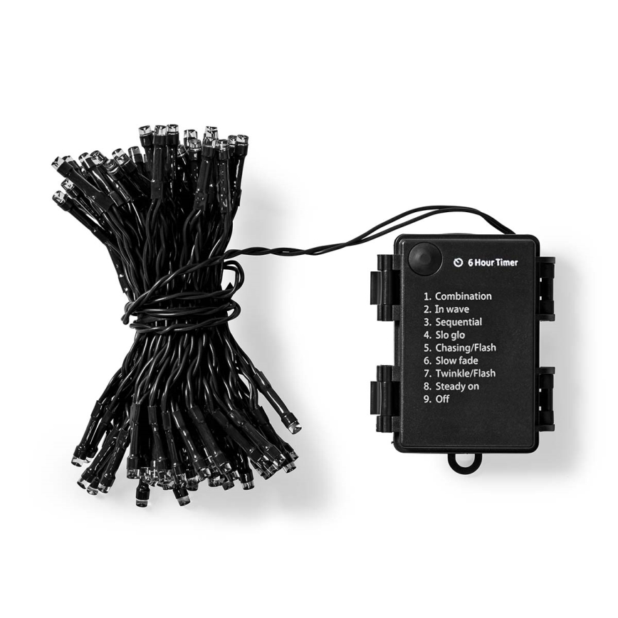 LED  εξωτερική γιρλάντα 48xLED/7 λειτουργίες/3xAA 4,1m IP44 θερμό λευκό