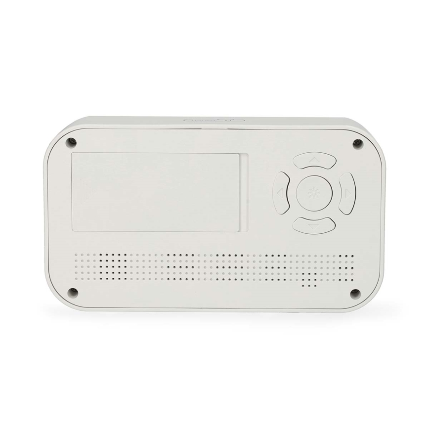 Ψηφιακό ρολόι με ξυπνητήρι, θερμόμετρο και υγρόμετρο 2xAA λευκό