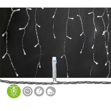 LED Εξωτερική κουρτίνα 180xLED/7 λειτουργίες 10,9m IP44 ψυχρό λευκό