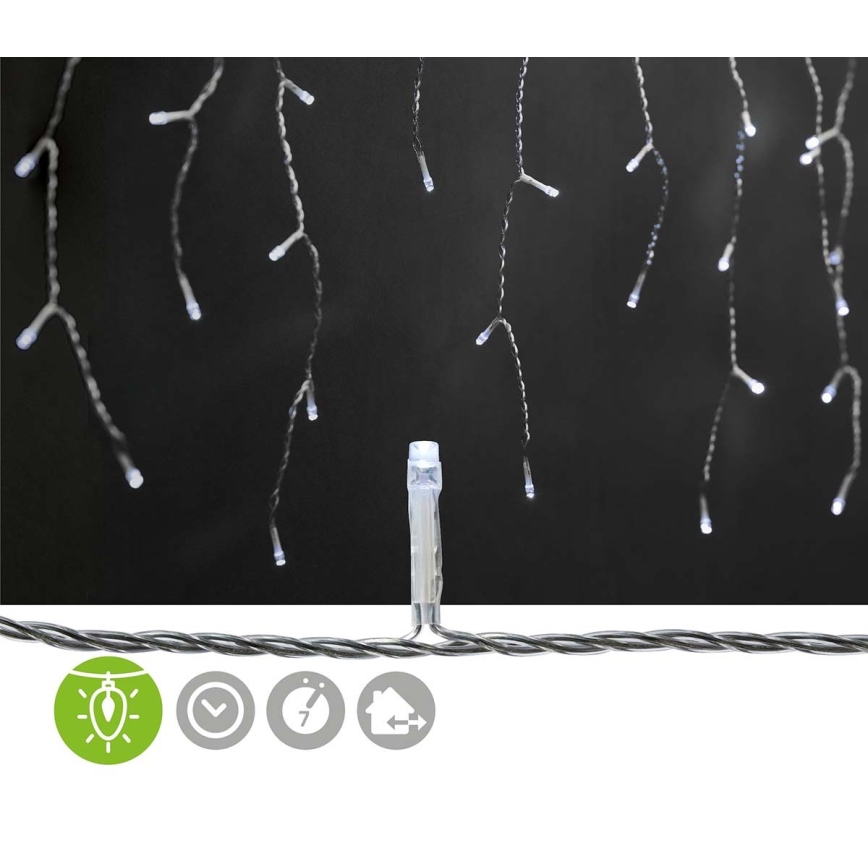 Εξωτερική χριστουγεννιάτικη LED κουρτίνα 360 LED / 7 λειτουργίες 14 m IP44 ψυχρό λευκό