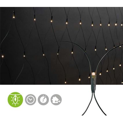 LED εξωτερική χριστουγεννιάτικη κουρτίνα 160xLED/7 λειτουργίες 5m IP44 ζεστό λευκό