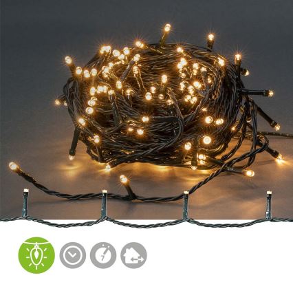 LED Εξωτερική χριστουγεννιάτικη γιρλάντα 180xLED/7 λειτουργιών 16,5m IP44 θερμό λευκό