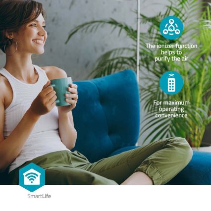 Air cooler 65W/230V Wi-Fi Tuya λευκό + τηλεχειριστήριο