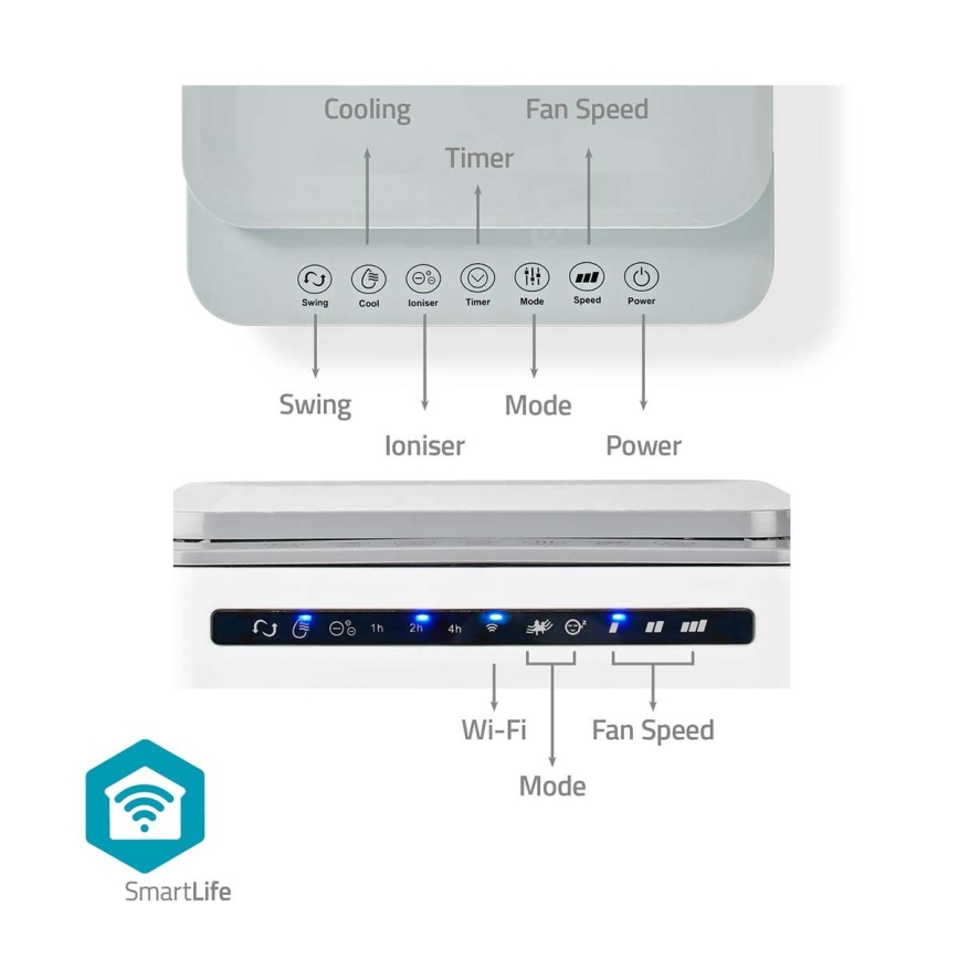 Air cooler 65W/230V Wi-Fi Tuya λευκό + τηλεχειριστήριο