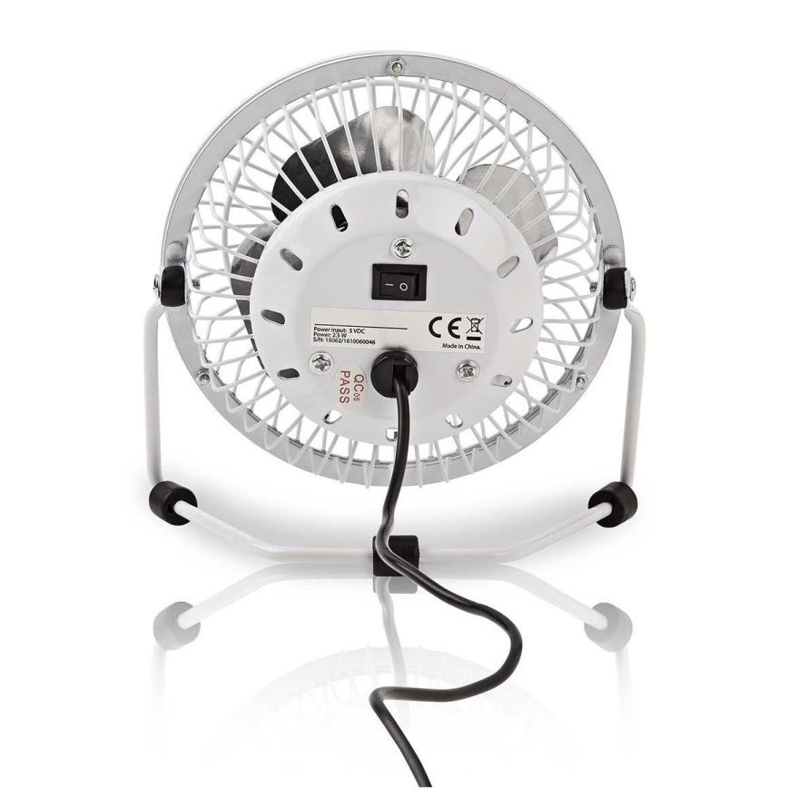 Επιτραπέζιος ανεμιστήρας 3W/USB, 10 cm, λευκός
