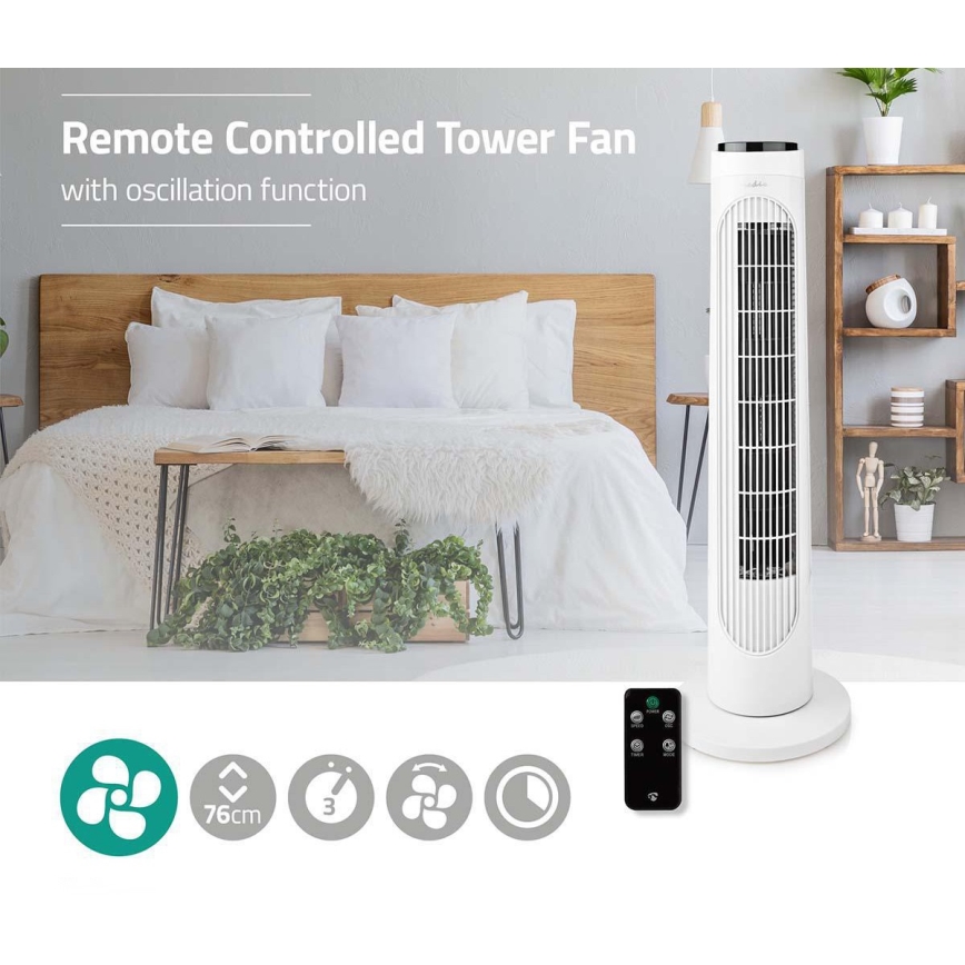 Ανεμιστήρας Ορθοστάτης 50W/230V λευκό + τηλεχειριστήριο