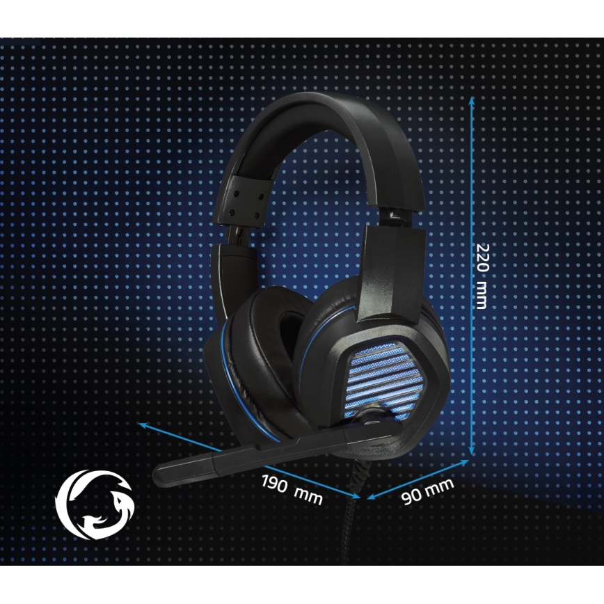 Ακουστικά Gaming LED με μικρόφωνο μαύρο