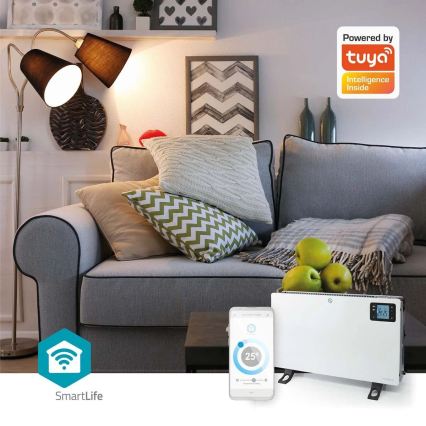 Ηλεκτρικός θερμοπομπός/κονβέκτορας 750/1250/2000W/230V Wi-Fi Tuya + τηλεχειριστήριο