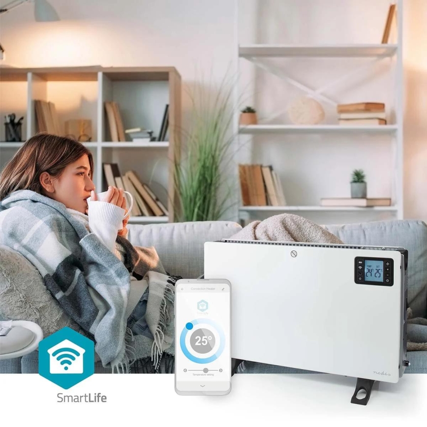 Ηλεκτρικός θερμοπομπός/κονβέκτορας 750/1250/2000W/230V Wi-Fi Tuya + τηλεχειριστήριο