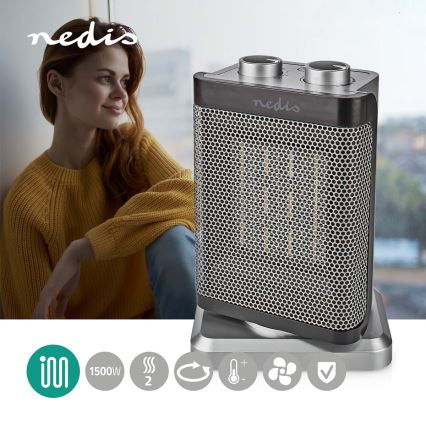 Κεραμικό αερόθερμο 1000/1500W/230V ασημί
