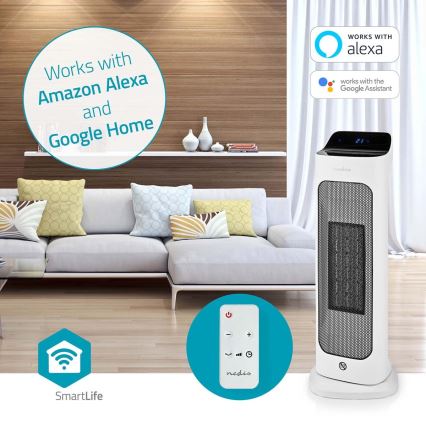 Κεραμικό αερόθερμο δαπέδου Smartlife 1400/2000W/230V Wi-Fi Tuya + τηλεχειριστήριο