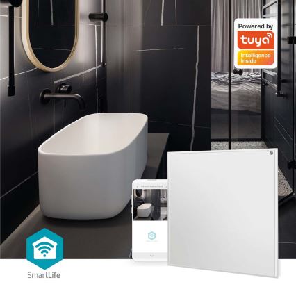 Πάνελ υπέρυθρης θέρμανσης 350W/230V 59,8x62 cm IP44 Wi-Fi Tuya + τηλεχειριστήριο