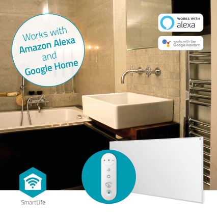 Υπέρυθμο θερμαντικό πάνελ 700W/230V 120x62 cm IP44 Wi-Fi Tuya + τηλεχειριστήριο