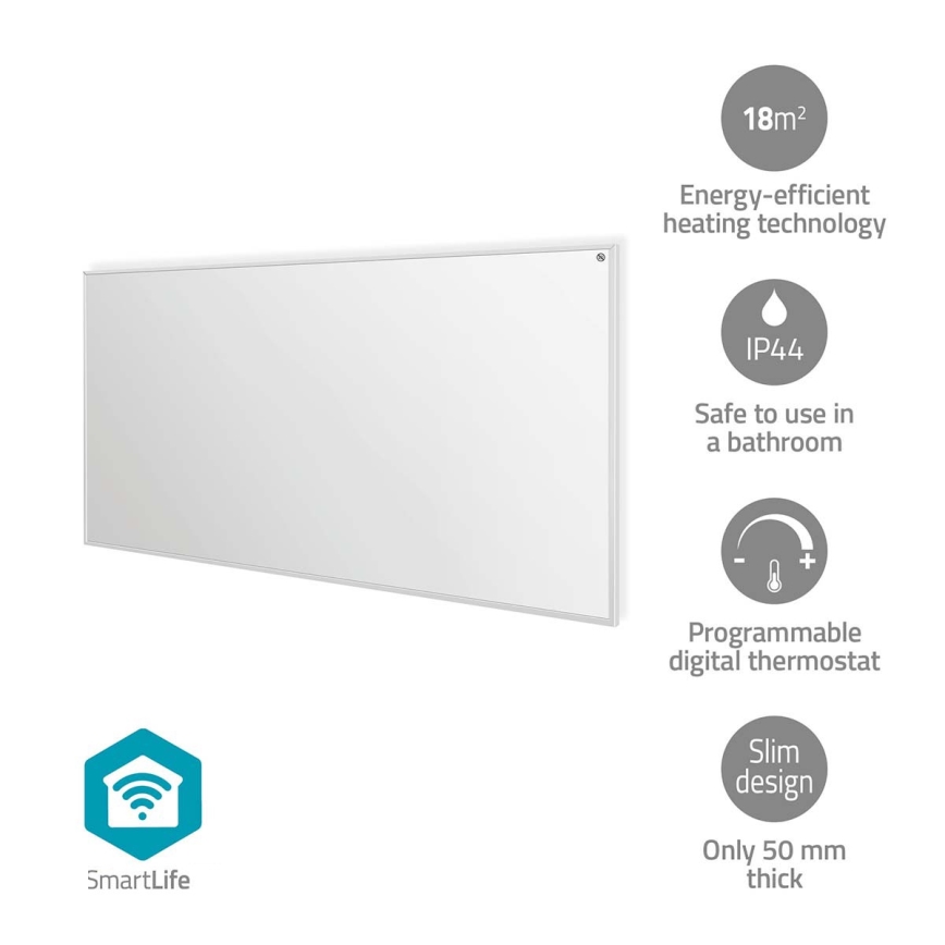 Υπέρυθμο θερμαντικό πάνελ 700W/230V 120x62 cm IP44 Wi-Fi Tuya + τηλεχειριστήριο