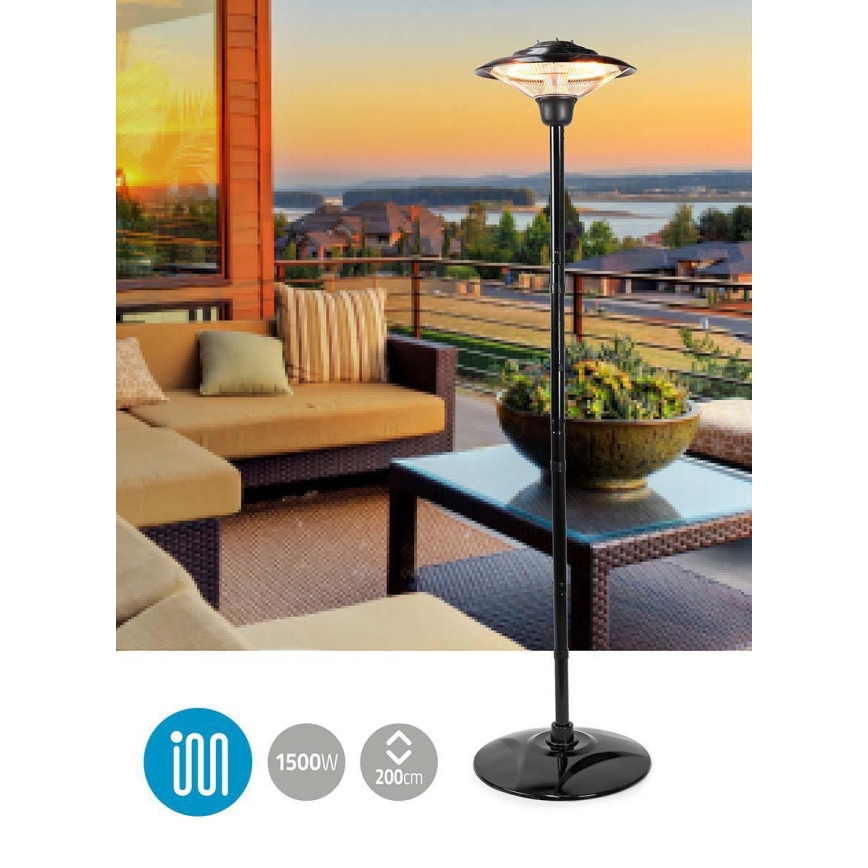 Εξωτερικός ηλεκτρικός θερμαντήρας + βάση 200 εκ. 1500W/230V υπέρυθρος θερμαντήρας για βεράντα IP34