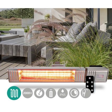 Θερμάστρα εξωτερικού χώρου 100W/2000W/230V IP65 + τηλεχειριστήριο