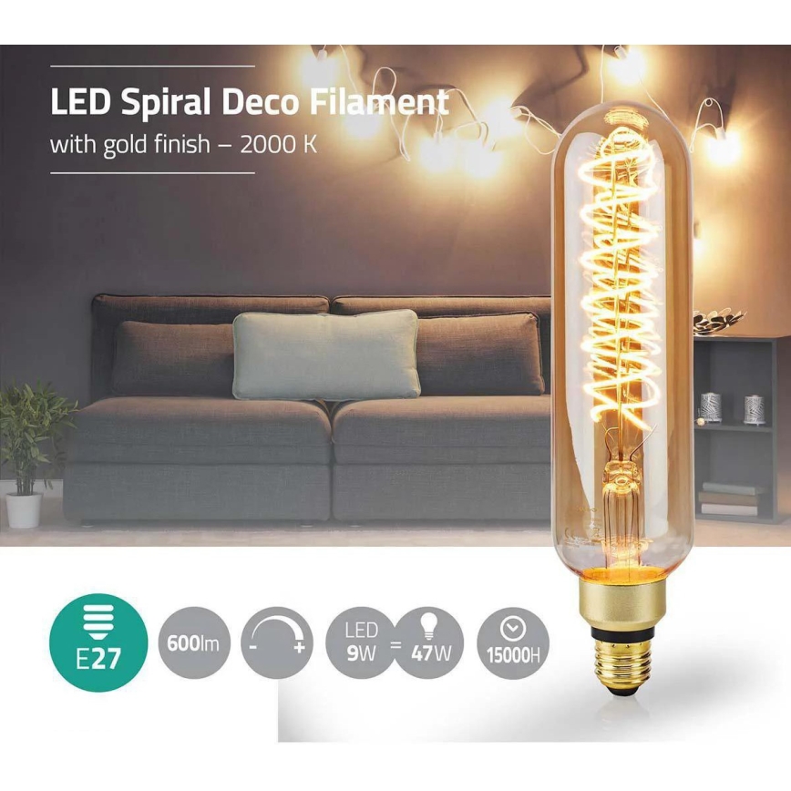 Ρυθμιζόμενος LED λαμπτήρας FILAMENT T65 E27/8,5W/230V 2000K
