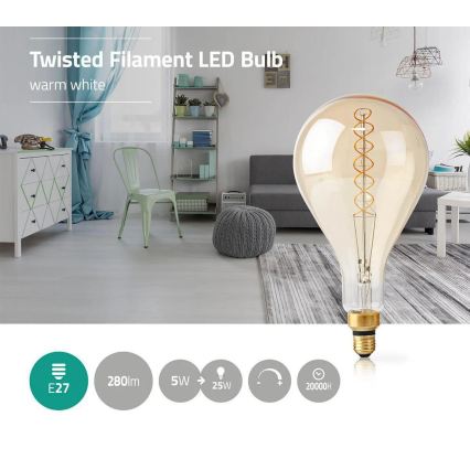 Ρυθμιζόμενη λάμπα LED FILAMENT A160 E27/5W/230V 2000K
