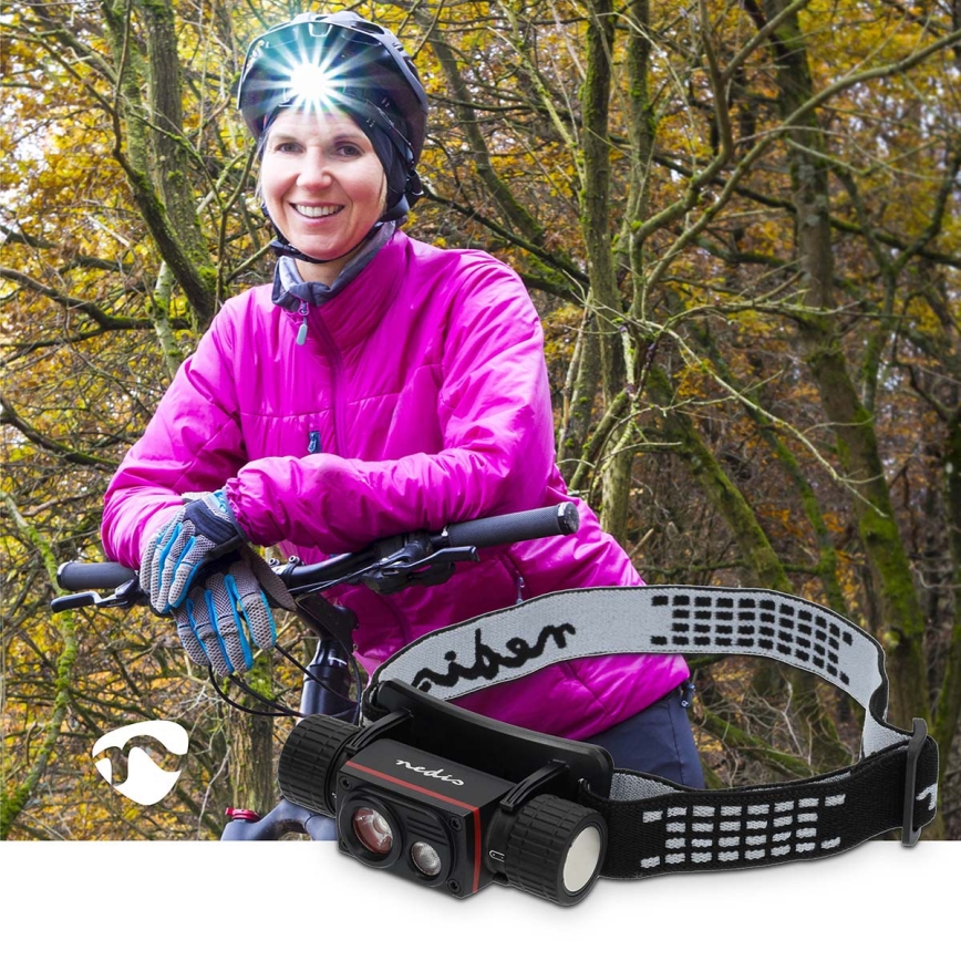 LED ρυθμιζόμενος επαναφορτιζόμενος αλουμινένιος φακός κεφαλής LED/10W/5V 2200 mAh IPX8 μαύρος