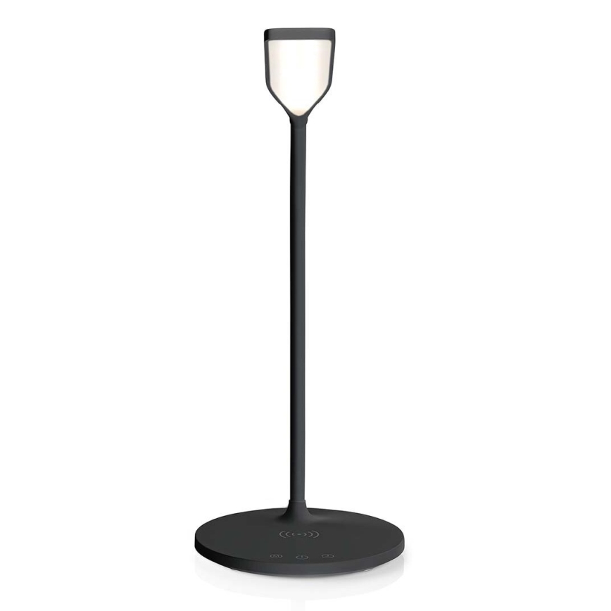 LED Dimming αφής εύκαμπτο Επιτραπέζιο φωτιστικό με 15W ασύρματη φόρτιση Qi LED/5,5W/230V 2700-6500K μαύρο