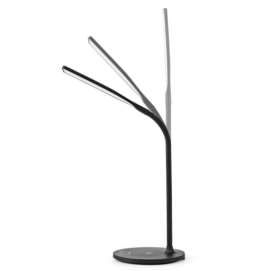 LED Dimming αφής εύκαμπτο Επιτραπέζιο φωτιστικό με 15W ασύρματη φόρτιση Qi LED/5,5W/230V 2700-6500K μαύρο