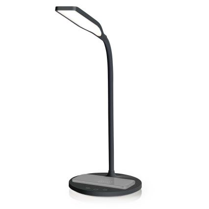 LED Dimming αφής εύκαμπτο Επιτραπέζιο φωτιστικό με 15W ασύρματη φόρτιση Qi LED/5,5W/230V 2700-6500K μαύρο
