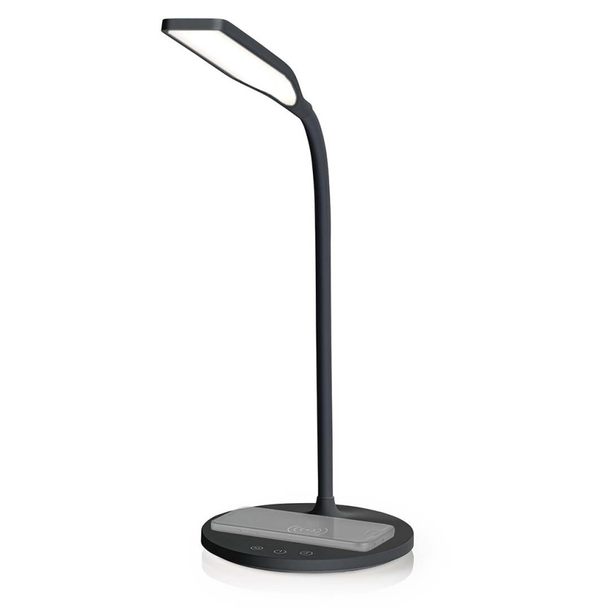 LED Dimming αφής εύκαμπτο Επιτραπέζιο φωτιστικό με 15W ασύρματη φόρτιση Qi LED/5,5W/230V 2700-6500K μαύρο