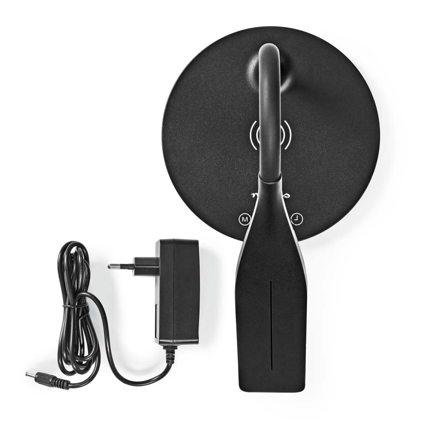 LED Dimming αφής εύκαμπτο Επιτραπέζιο φωτιστικό με 15W ασύρματη φόρτιση Qi LED/5,5W/230V 2700-6500K μαύρο