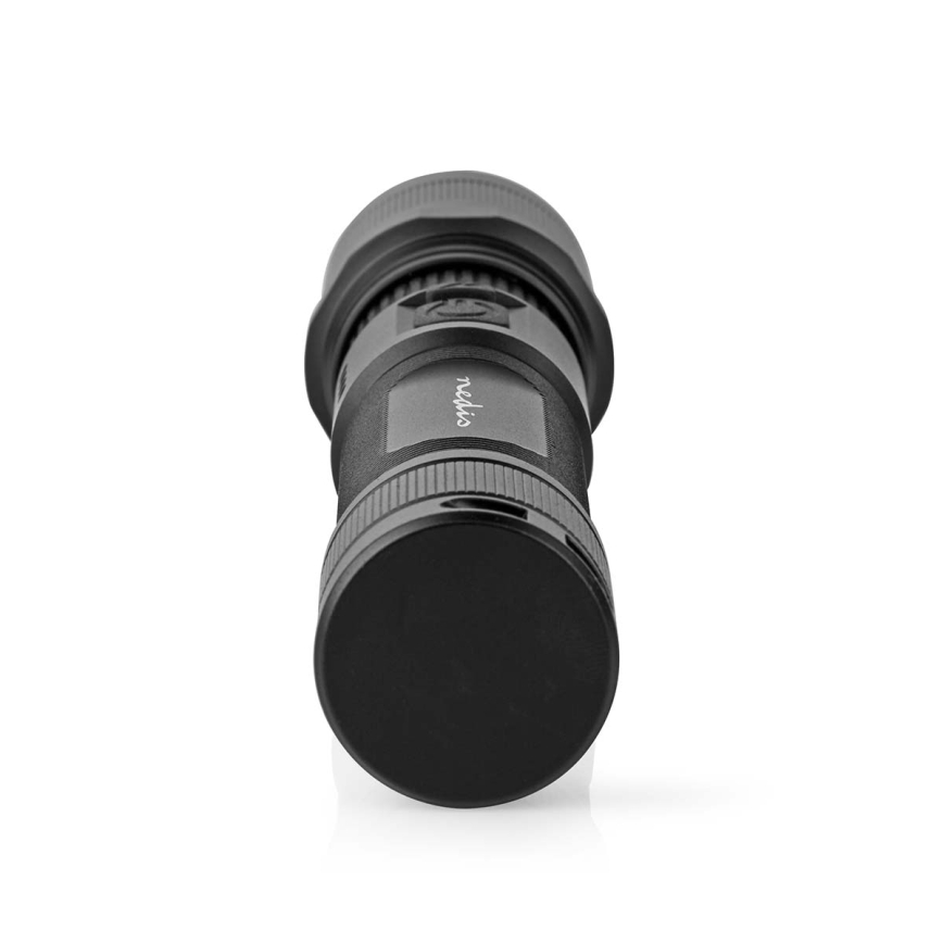 Επαναφορτιζόμενος αλουμινένιος φακός LED με ρυθμιζόμενη ένταση φωτός LED/10W/5V 2200 mAh IPX4 μαύρος