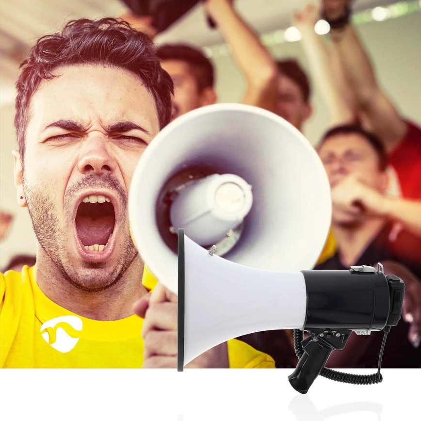 Μεγάφωνο/Τηλεβόας με εξωτερικό μικρόφωνο USB 25W/8xC λευκό/μαύρο